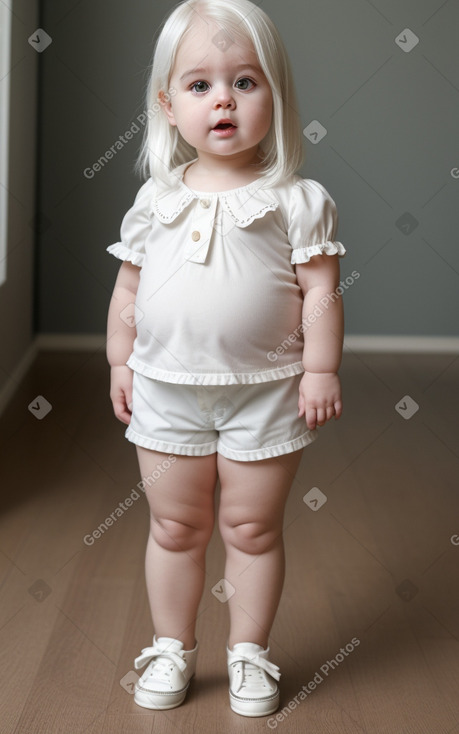 French infant girl with  white hair