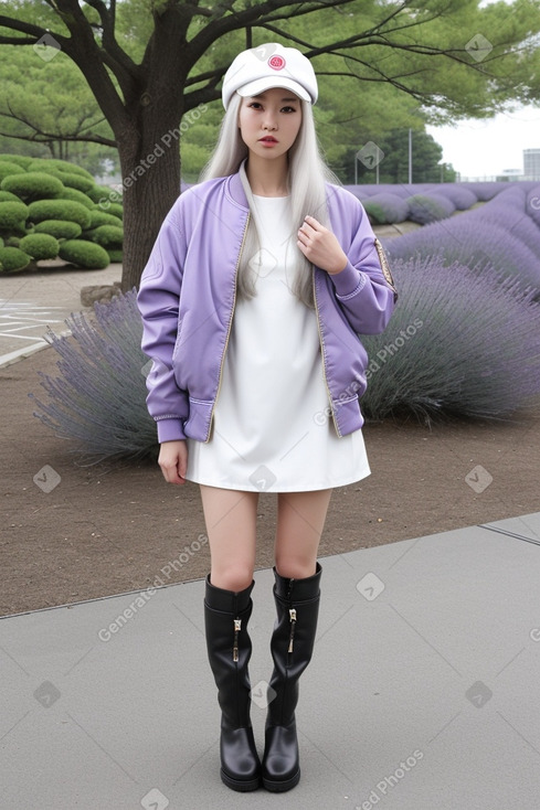 Japanese adult female with  white hair