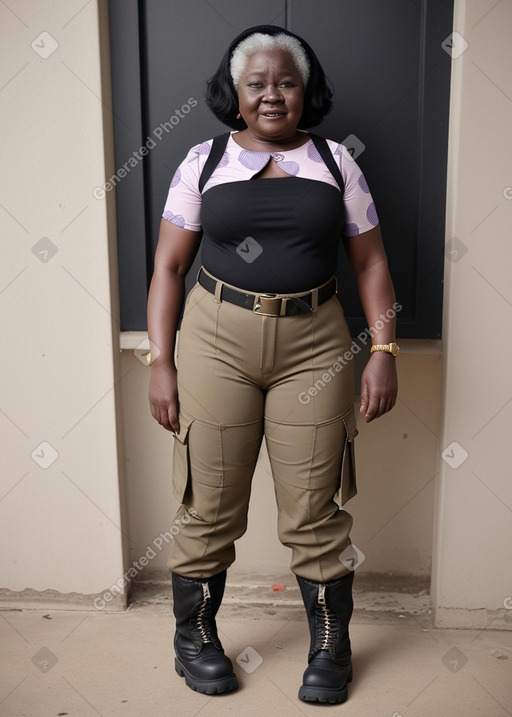 Ghanaian elderly female with  black hair