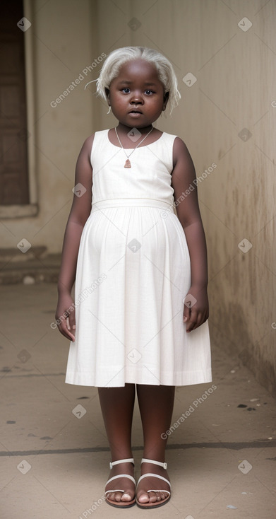 Tanzanian child girl with  white hair