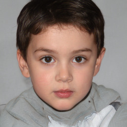 Neutral white child male with short  brown hair and brown eyes