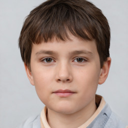 Neutral white child male with short  brown hair and brown eyes