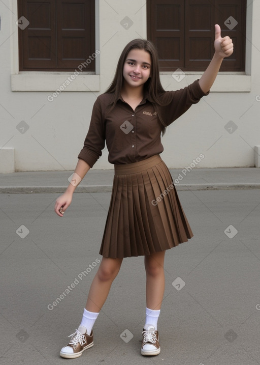 Argentine teenager female with  brown hair