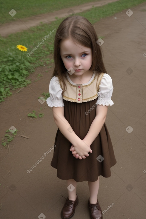 Ukrainian child girl with  brown hair