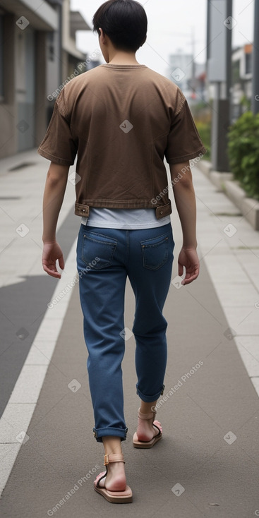 South korean adult male with  brown hair