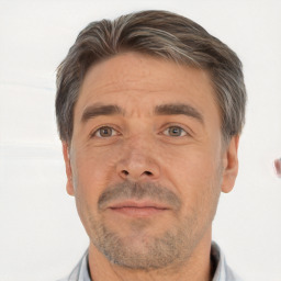 Neutral white adult male with short  brown hair and brown eyes