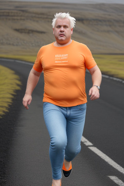 Icelandic middle-aged male with  white hair