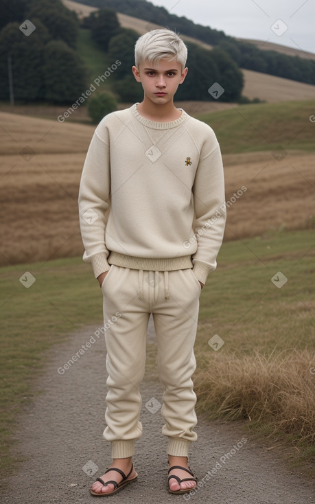 Romanian teenager boy with  white hair