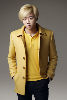 South korean adult male with  blonde hair