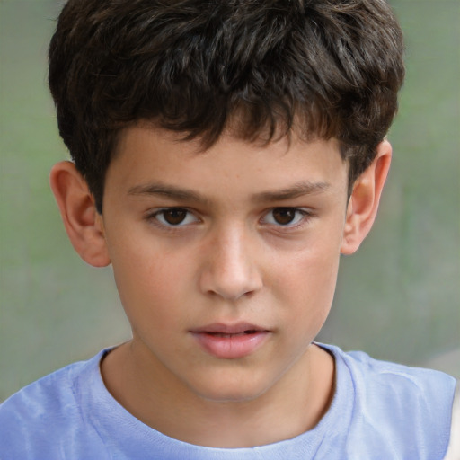 Neutral white child male with short  brown hair and brown eyes