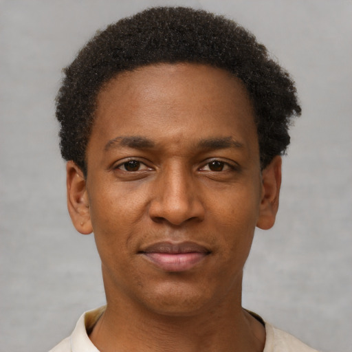 Neutral latino young-adult male with short  brown hair and brown eyes