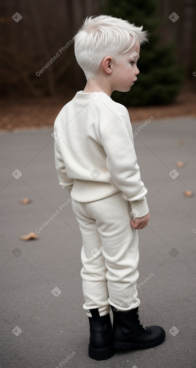 American infant boy with  white hair