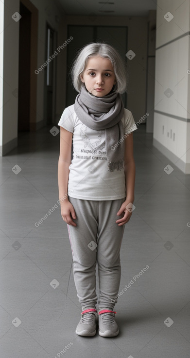 Bulgarian child girl with  gray hair