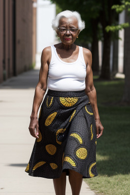 African elderly female with  black hair