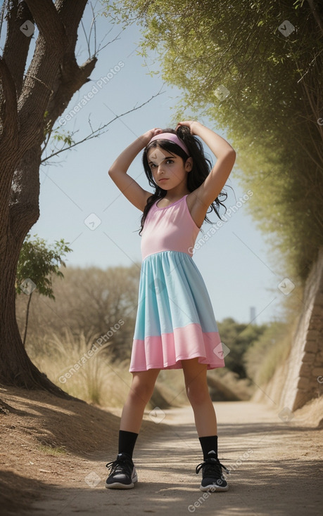 Uruguayan child girl with  black hair