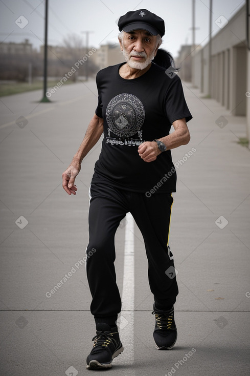 Iranian elderly male with  black hair