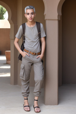 Moroccan young adult non-binary with  gray hair