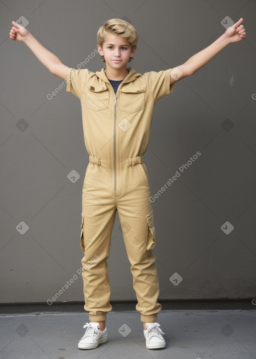 Spanish teenager boy with  blonde hair