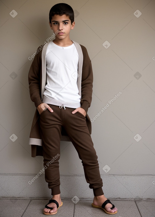 Venezuelan teenager boy with  brown hair