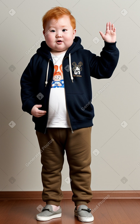 Mongolian infant boy with  ginger hair