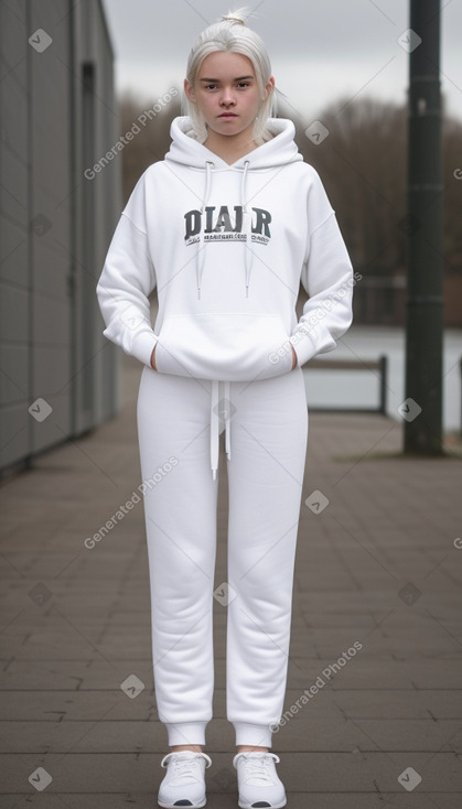 Dutch teenager girl with  white hair