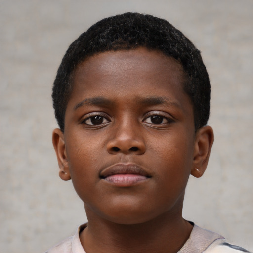Neutral black child male with short  brown hair and brown eyes