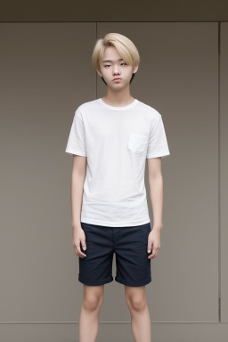 Korean teenager male with  blonde hair