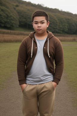 Thai teenager boy with  brown hair