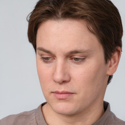 Neutral white adult male with short  brown hair and brown eyes