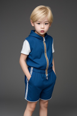 Korean child boy with  blonde hair