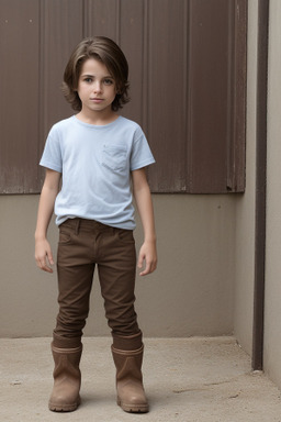 Uruguayan child boy with  brown hair