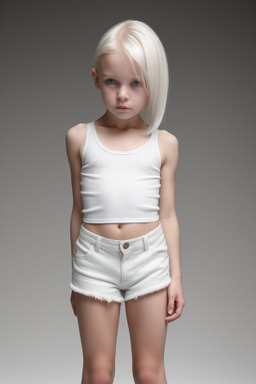 Caucasian child female with  white hair