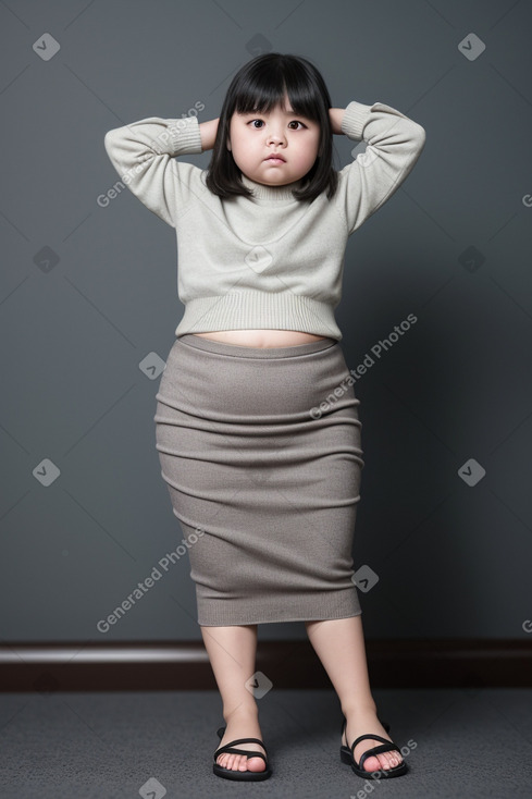 Taiwanese child girl with  gray hair