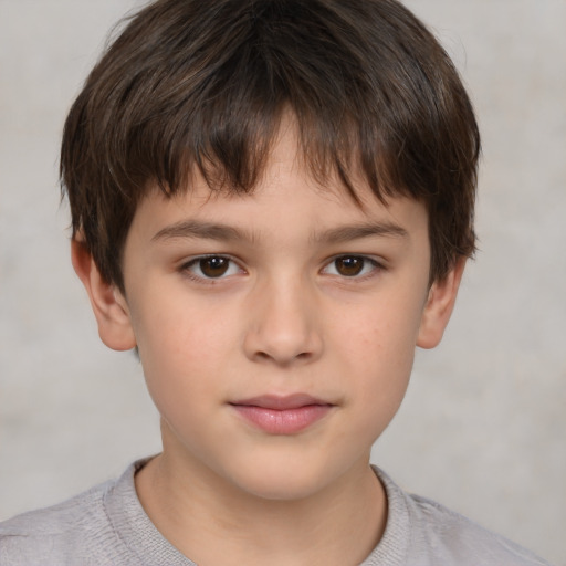 Neutral white child male with short  brown hair and brown eyes