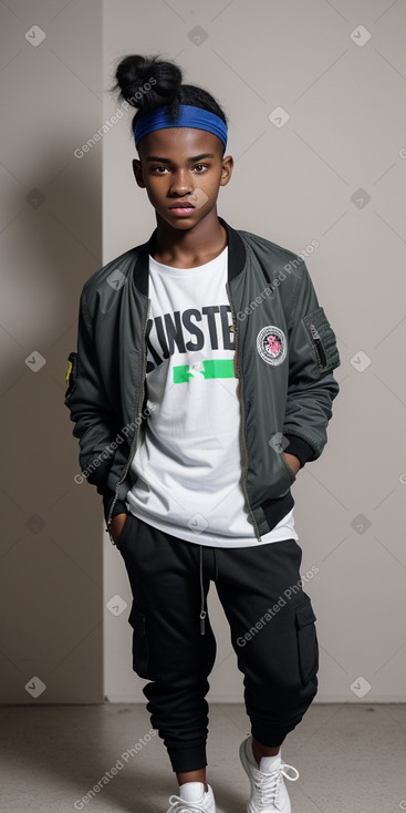 Nigerian teenager boy with  black hair