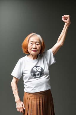 Taiwanese elderly female with  ginger hair