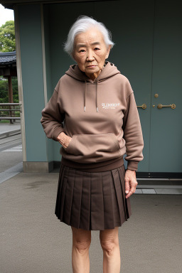 Japanese elderly female with  brown hair