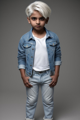 Indian child boy with  white hair