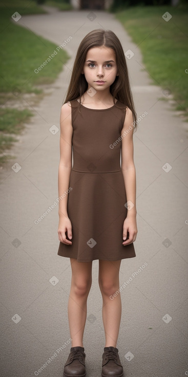 Italian child girl with  brown hair