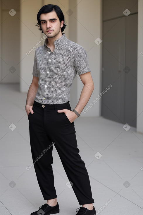 Albanian young adult male with  black hair