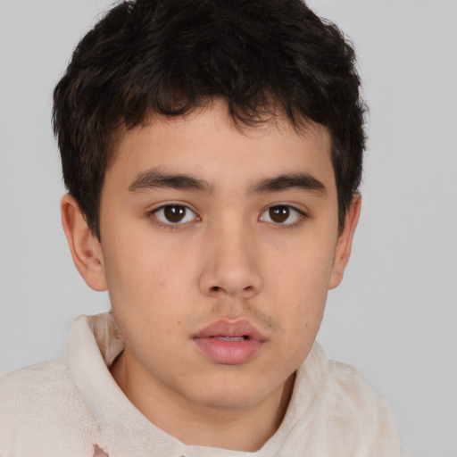 Neutral asian young-adult male with short  brown hair and brown eyes