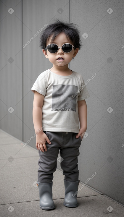 Japanese infant boy with  gray hair