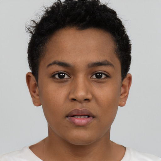 Neutral latino young-adult male with short  brown hair and brown eyes