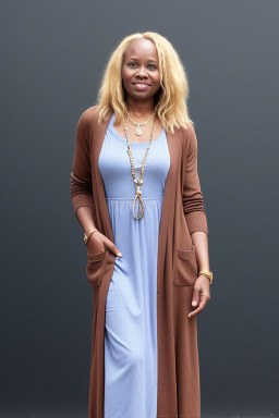 African 45 years female with  blonde hair