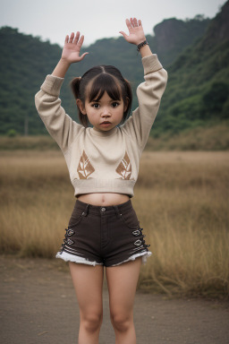 Thai infant girl with  brown hair