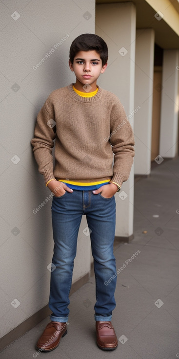 Venezuelan teenager boy with  brown hair