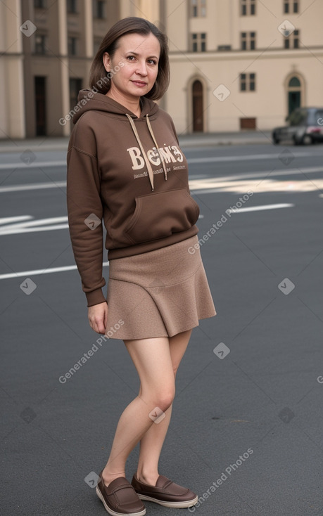 Belarusian middle-aged female with  brown hair