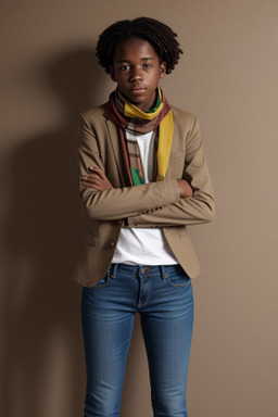 Zimbabwean teenager non-binary with  brown hair