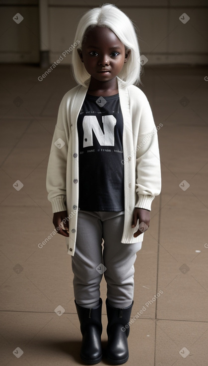 Ugandan child girl with  white hair