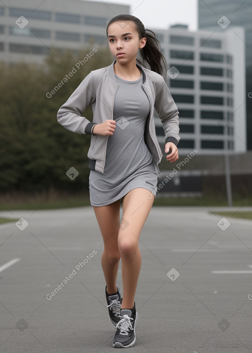 Teenager girl with  gray hair